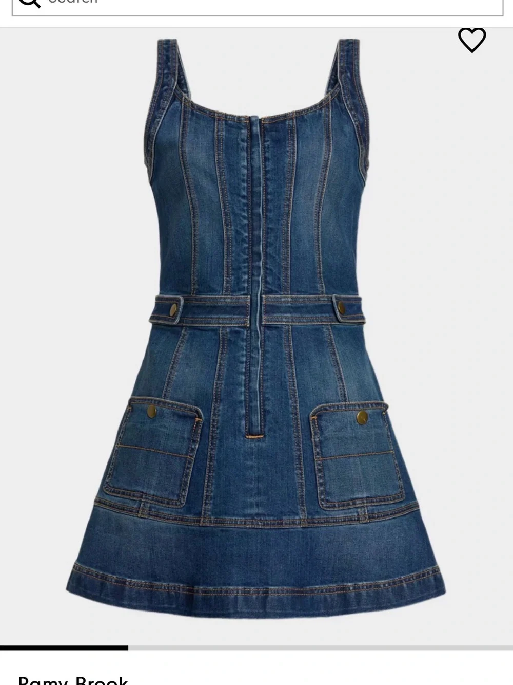 Brand new Ramy Brook Blue Denim Mini Dress with Patch Pockets - Picture 4 of 10